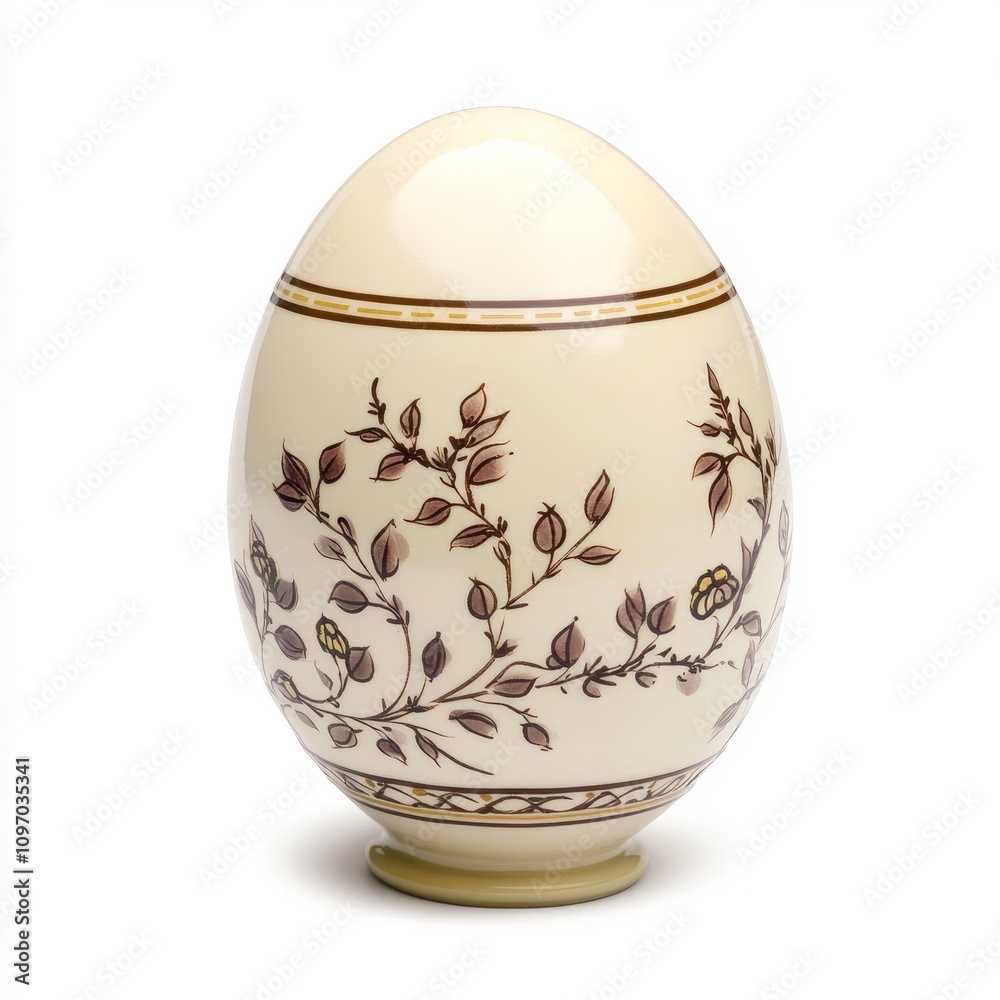 Elegant decorative Easter egg with floral design and soft colors Elegant decorative Easter egg with floral design and soft colors