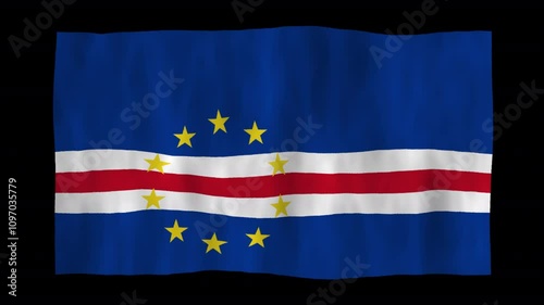 Wallpaper Mural Looping animation of a waving 3D Cape Verde flag with alpha channel Torontodigital.ca