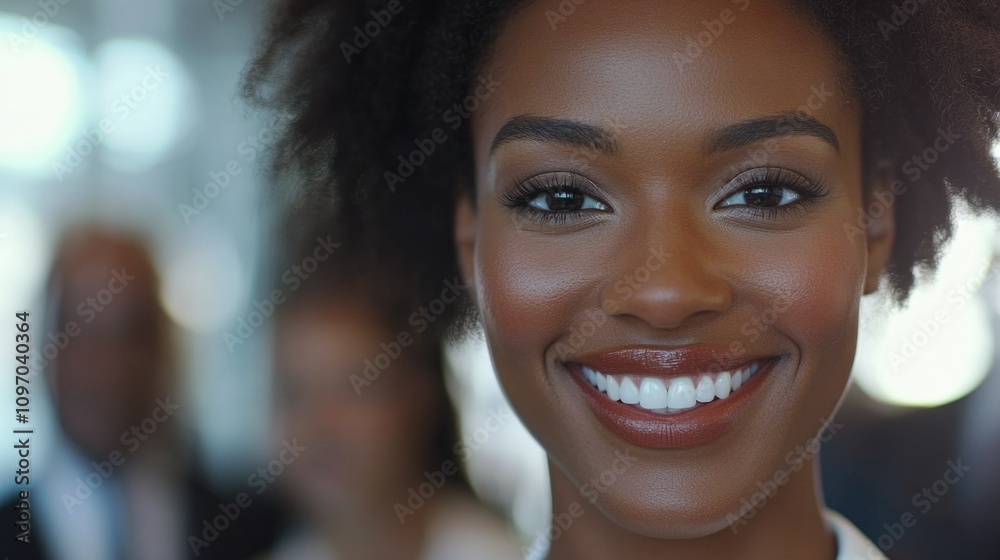 Smiling Woman in Professional Setting Smiling Woman in Professional Setting