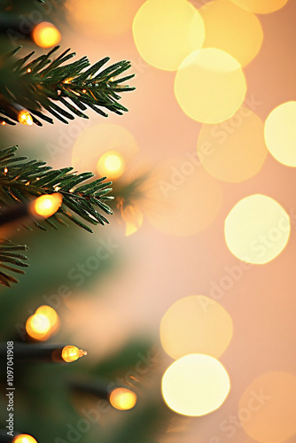 Sparkling lights and festive atmosphere create a magical holiday spirit near a decorated Christmas tree in cozy indoor setting. Generative AI