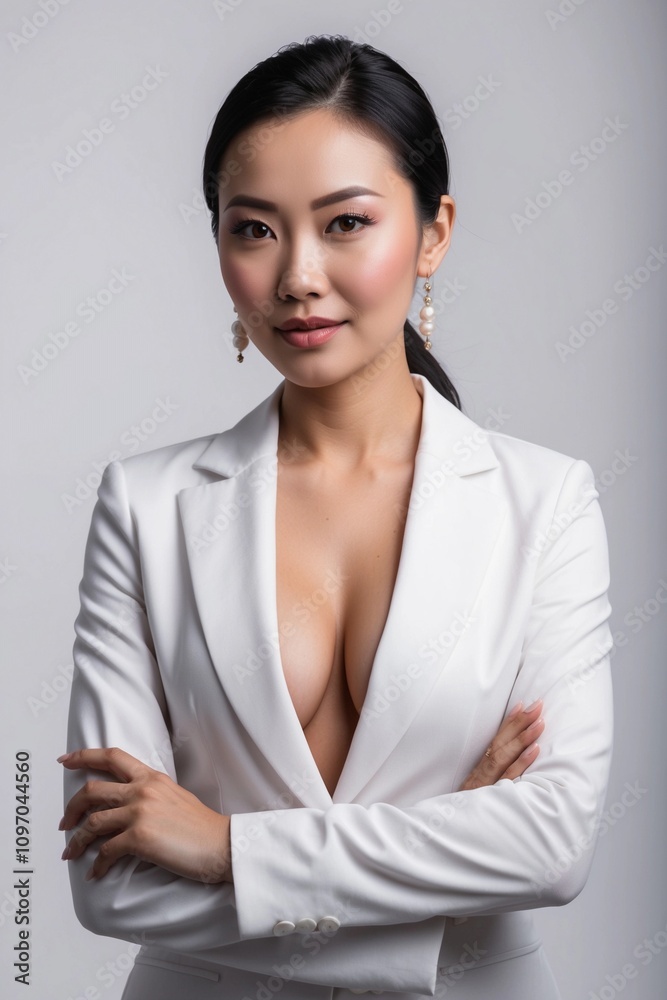 Close-up portrait of asian businesswoman on isolated background, asian corporate businesswoman Close-up portrait of asian businesswoman on isolated background, asian corporate businesswoman