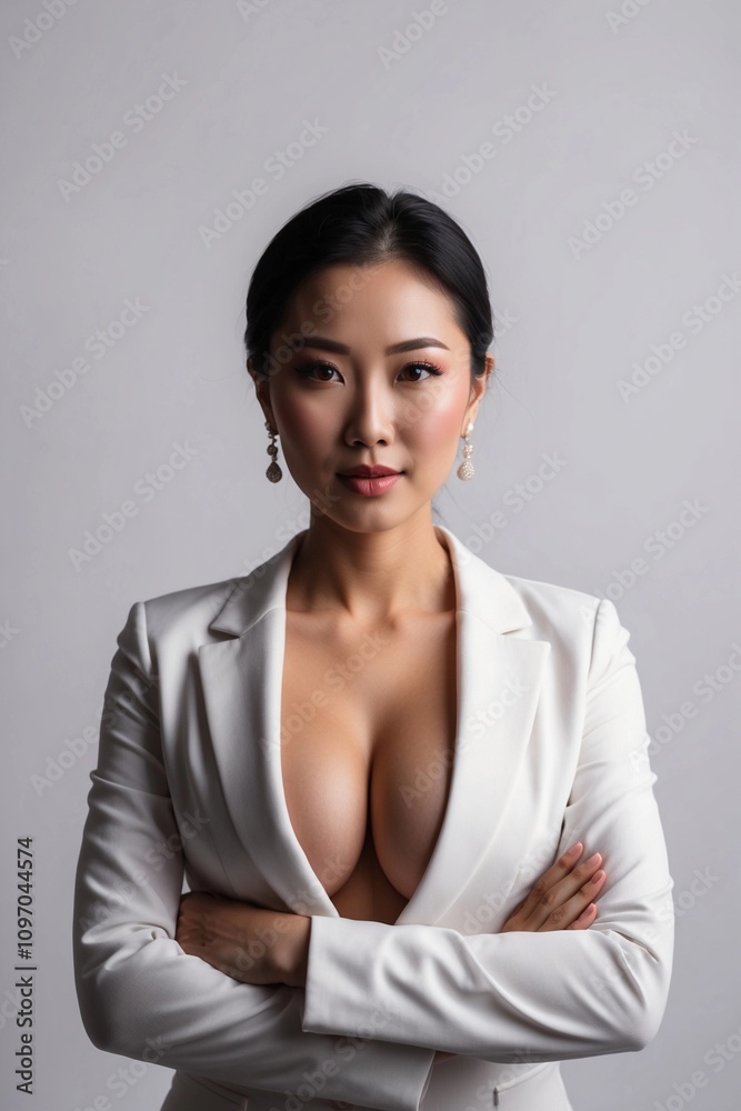 Close-up portrait of asian businesswoman on isolated background, asian corporate businesswoman Close-up portrait of asian businesswoman on isolated background, asian corporate businesswoman