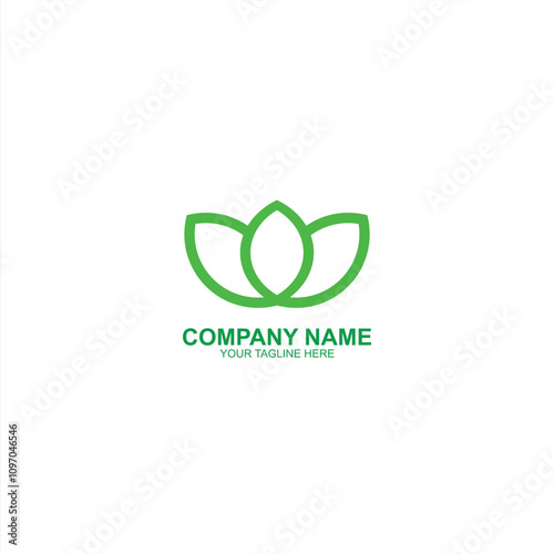 company logo leaf icon with creative vector illustration