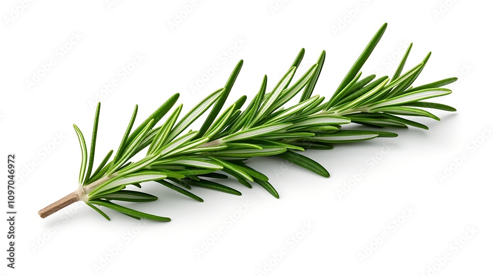 Fototapeta premium Fresh Rosemary Herb Isolated Against a Plain Background 