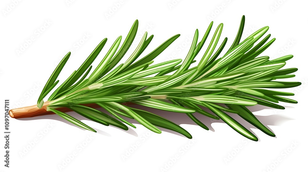 Fototapeta premium Fresh Rosemary Herb Isolated on a Plain Background 
