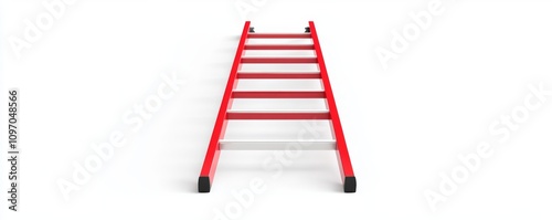 Red escape ladder with sturdy design, ideal for safety needs