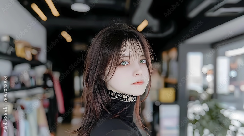 Gothic teenage girl portrait with dark aesthetic, perfect for stock Gothic teenage girl portrait with dark aesthetic, perfect for stock
