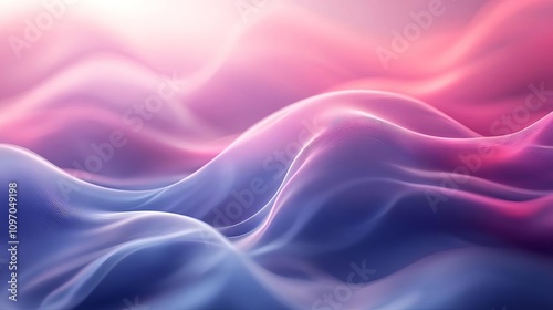 Abstract soft waves of pastel pink and blue colors create a sense of calm and tranquility, perfect for backgrounds, digital art, and design projects.