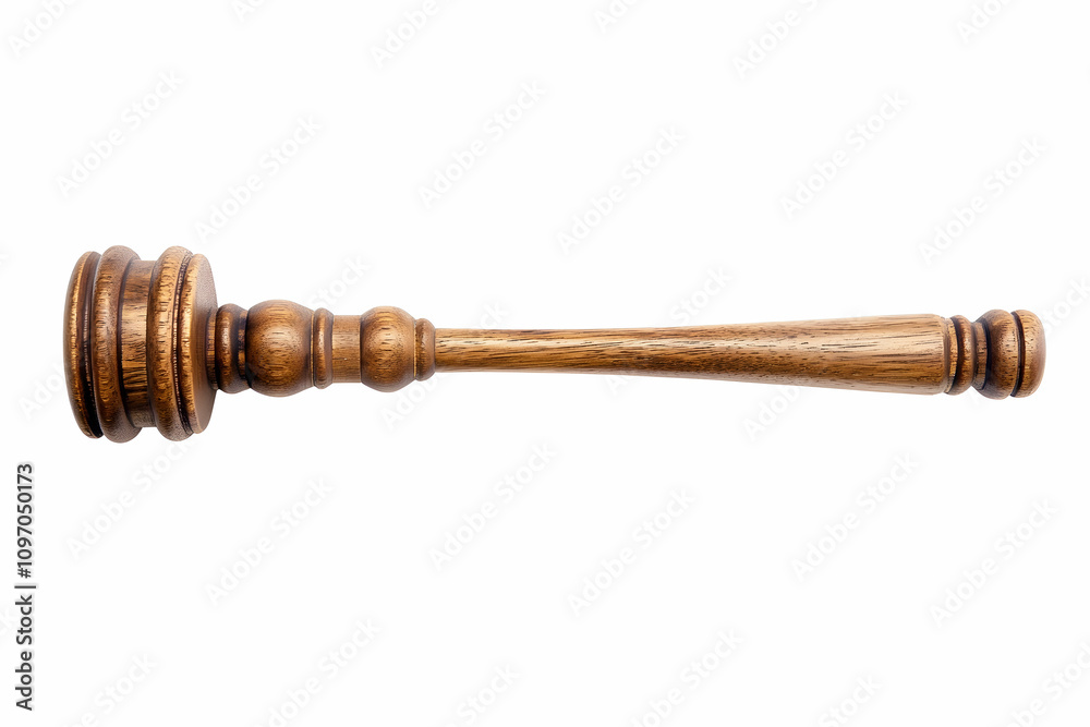 Wooden gavel isolated on a pristine white background. 4k image Wooden gavel isolated on a pristine white background. 4k image