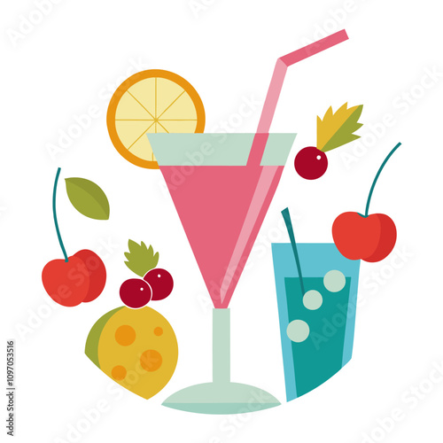 cocktail decoration clipart cartoon Illustration drawing photo