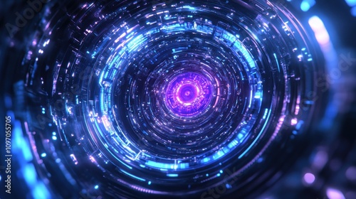 A futuristic, swirling vortex of light and energy, suggesting advanced technology and exploration.