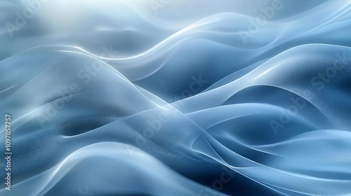 An abstract representation of flowing waves in soft blue tones, evoking a serene and tranquil atmosphere, ideal for calming backgrounds and creative projects.