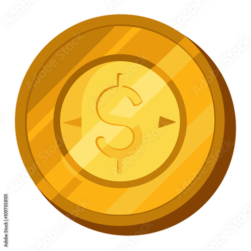 coin gold money clipart cartoon Illustration drawing