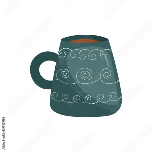 Coffee or tea cup mug evaporation vapour vector illustration