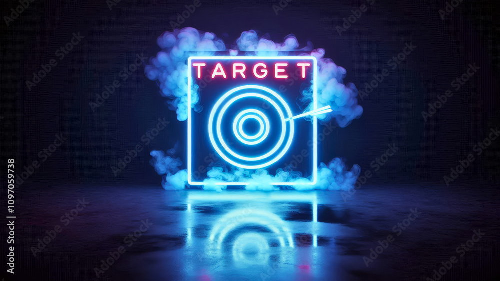 Target practice event digital space graphic art neon lights abstract concept modern design for seo impact Target practice event digital space graphic art neon lights abstract concept modern design for seo impact