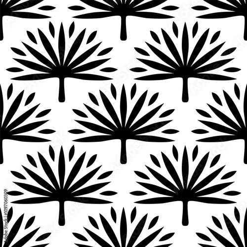 Vector seamless pattern with hand drawn symmetric flowers. Beautiful design for textile, wallpaper, wrapping paper and backgrounds.