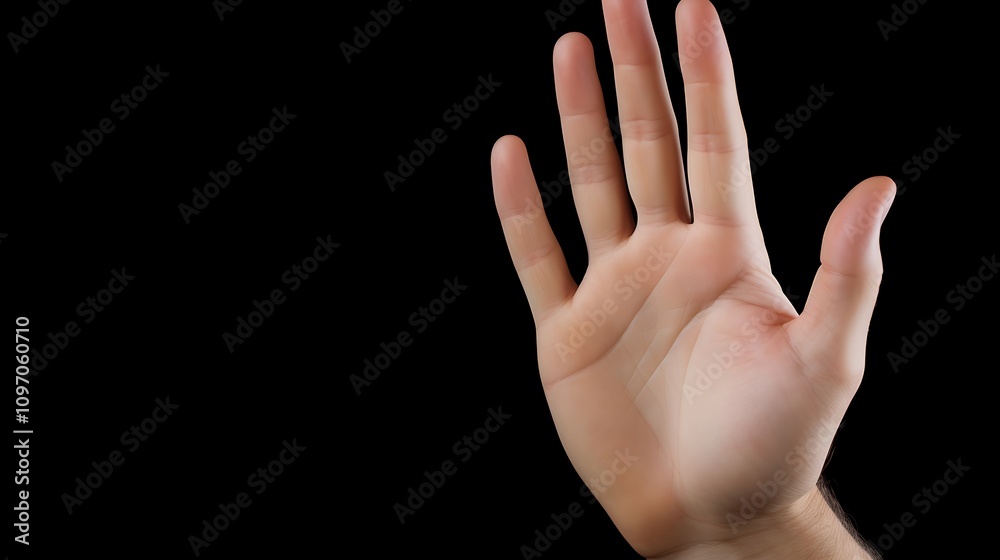 Fototapeta premium Human Hand Isolated Featuring Neutral Pose with Fine, Realistic Details 