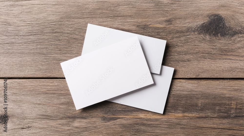Preview designs with mockup templates. Blank Business Cards on Wooden Table Preview designs with mockup templates. Blank Business Cards on Wooden Table