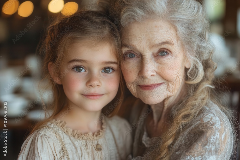 heartwarming scene of a grandmother and granddaughter enjoying afternoon tea in a vintage tearoom, filled with delicate china and nostalgic decor. the moment radiates warmth, love, and connection heartwarming scene of a grandmother and granddaughter enjoying afternoon tea in a vintage tearoom, filled with delicate china and nostalgic decor. the moment radiates warmth, love, and connection