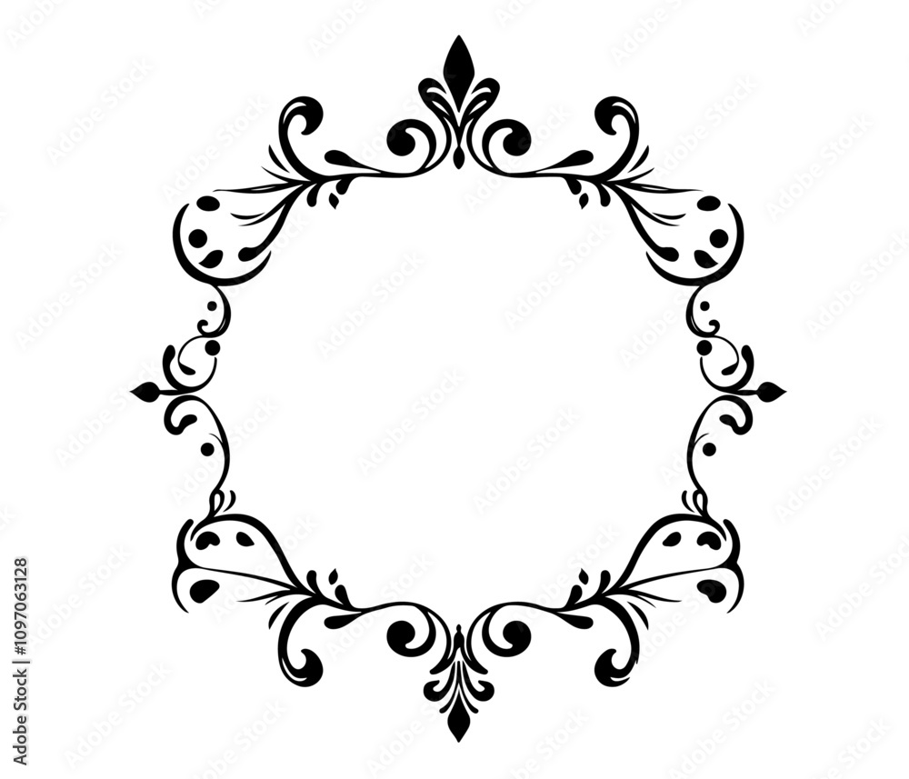 frame with floral ornament, Black Grange frame for your text