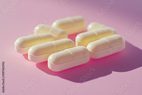 Flat vector illsutration of medical pills. photo