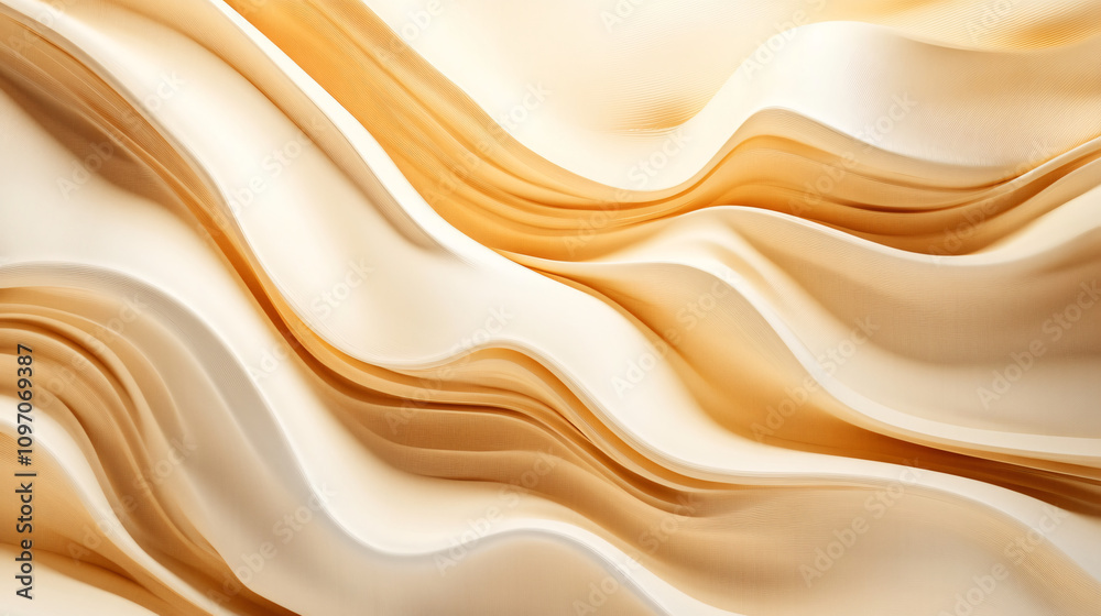 Fototapeta premium Smooth beige waves creating an abstract and elegant design, perfect for backgrounds and textures