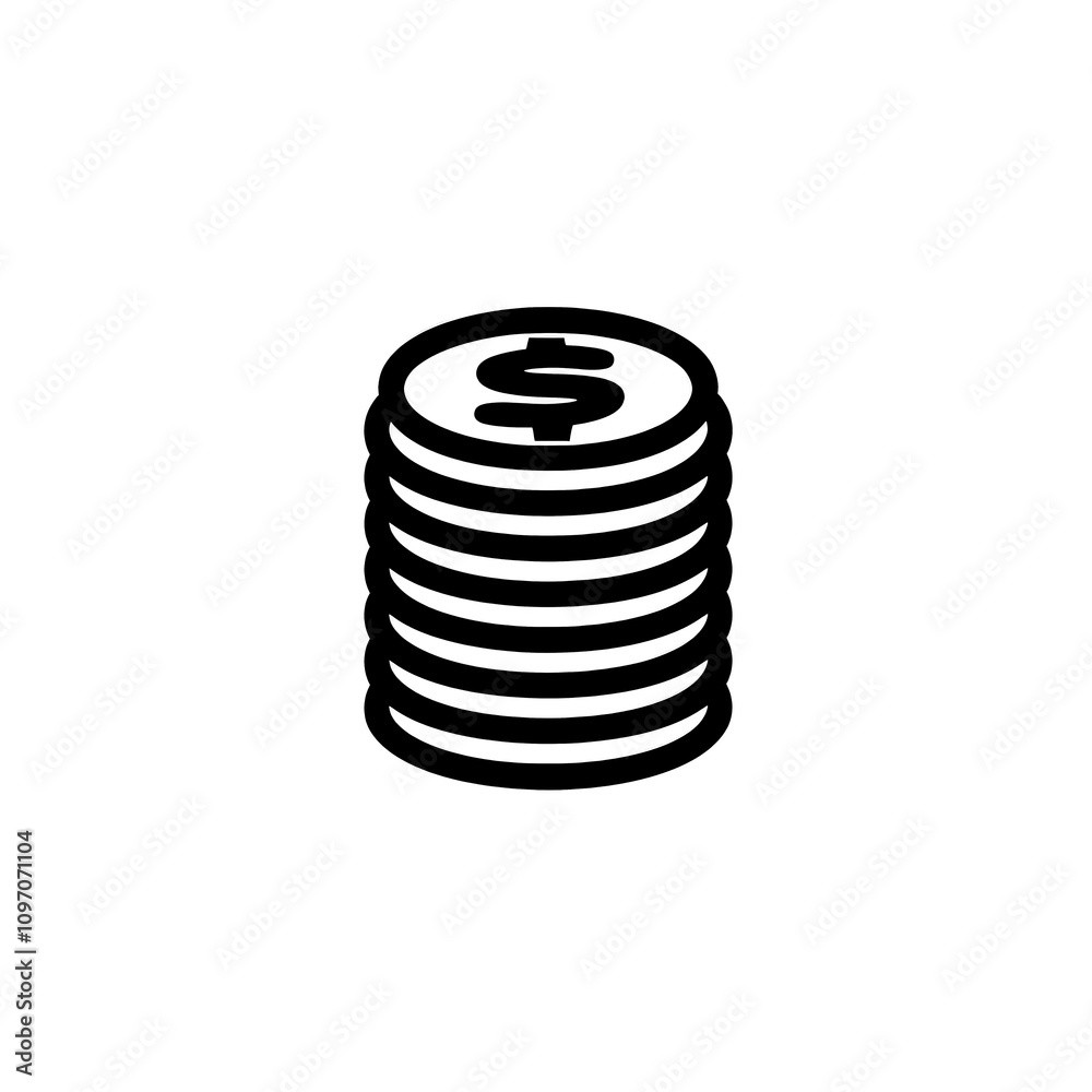 Coin Icon, Minimal Simple Logo Coin Icon, Minimal Simple Logo