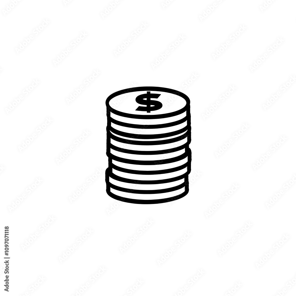 Coin Icon, Minimal Simple Logo Coin Icon, Minimal Simple Logo