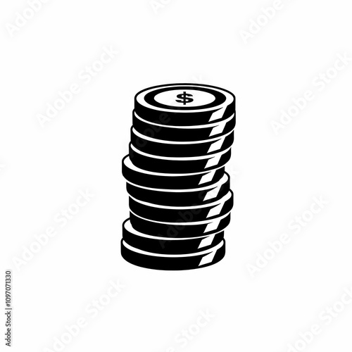Coin Icon, Minimal Simple Logo