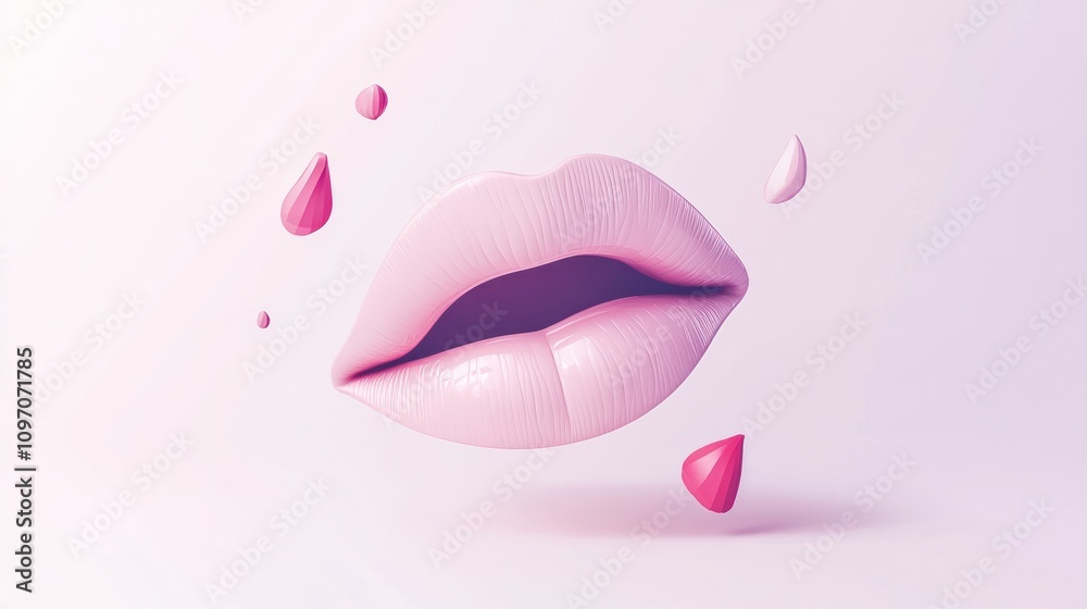A stylized depiction of lips with droplets, emphasizing beauty and cosmetic themes. A stylized depiction of lips with droplets, emphasizing beauty and cosmetic themes.