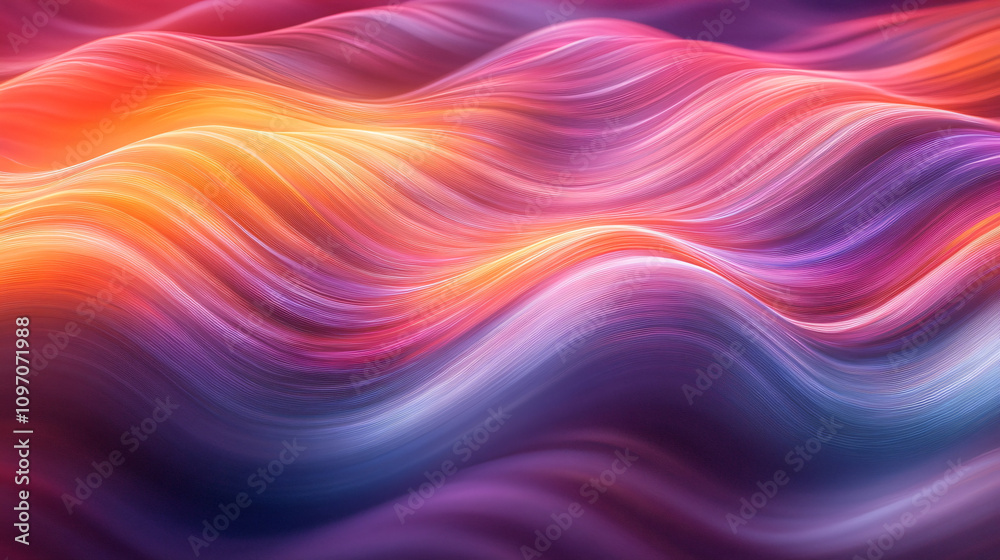 Dynamic and vibrant design with mesmerizing flow created by smooth colorful abstract waves Dynamic and vibrant design with mesmerizing flow created by smooth colorful abstract waves