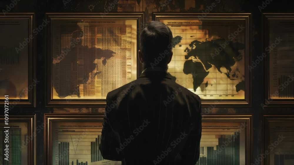 Voice of Experience: A seasoned investor's silhouette against a wall of framed awards Voice of Experience: A seasoned investor's silhouette against a wall of framed awards