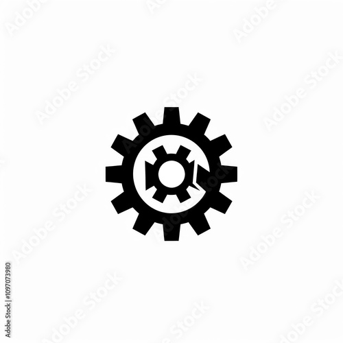 Gear Icon, Minimal Simple Logo