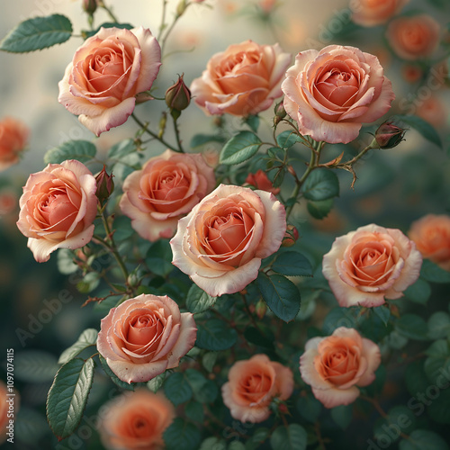 backdrop of roses greeting card