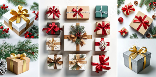 set of backgrounds with gift boxes