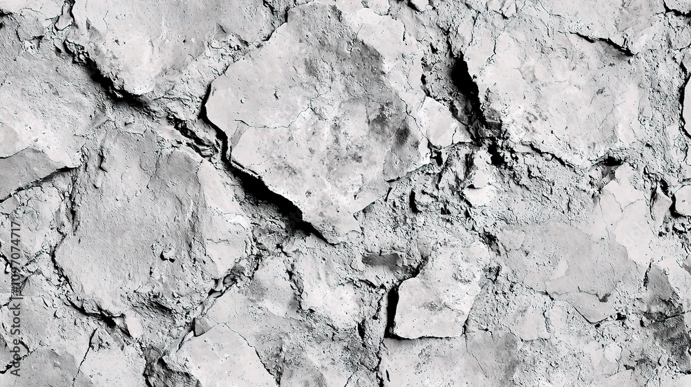 Obraz premium Rough Black and White Texture with Cracks and Detail for Design Use