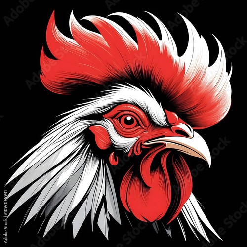 Fierce Rooster: A Bold Illustration photo