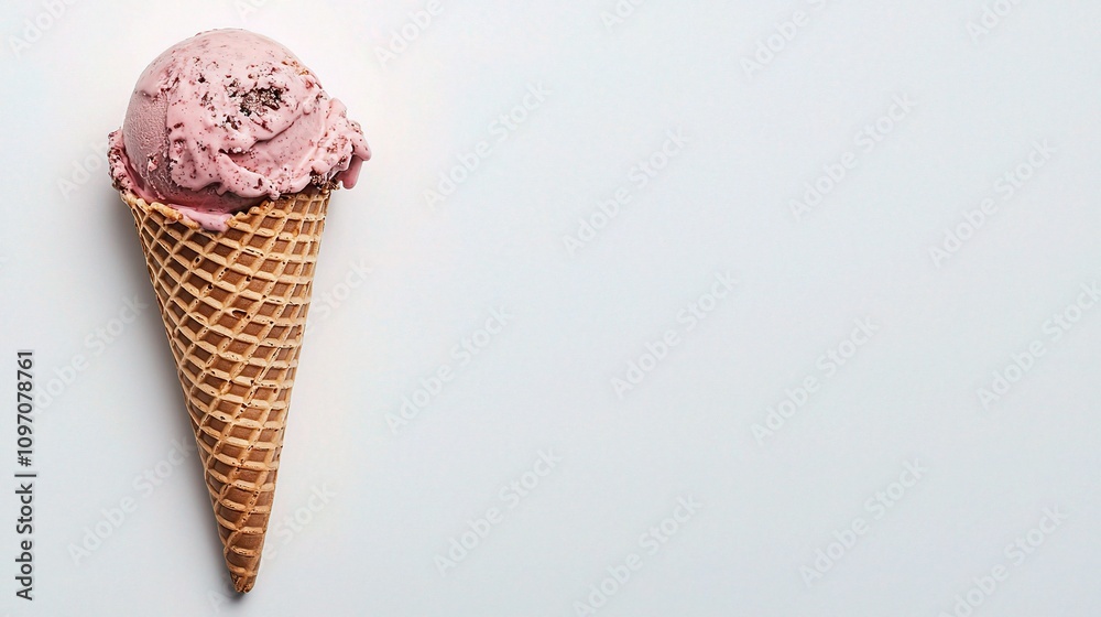 Delicious Ice Cream Cone Isolated on White Background Delicious Ice Cream Cone Isolated on White Background