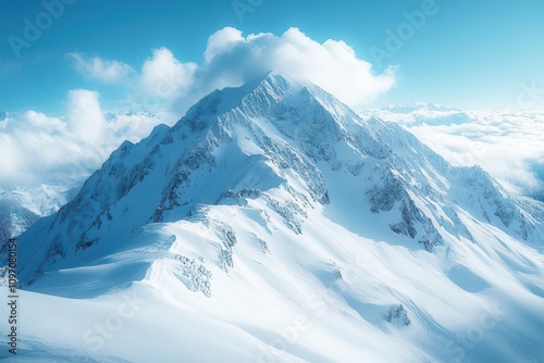 Wallpaper Mural majestic snowy mountains rise under a vast azure sky, glistening in the winter sunlight, evoking a sense of adventure and tranquility. perfect for an extreme lifestyle backdrop Torontodigital.ca