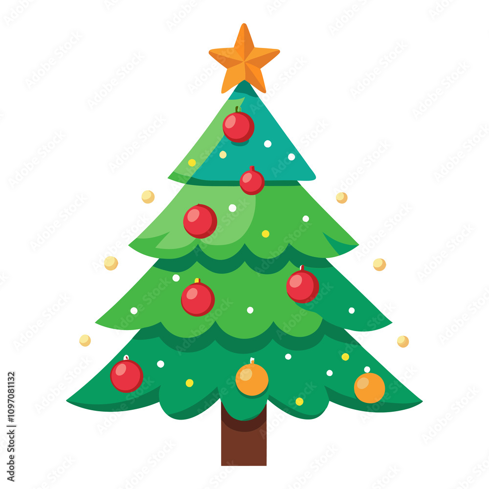 Obraz premium Christmas tree vector art illustration