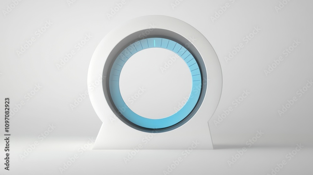 A sleek, modern device with a circular design and a blue interior, possibly a futuristic gadget. A sleek, modern device with a circular design and a blue interior, possibly a futuristic gadget.