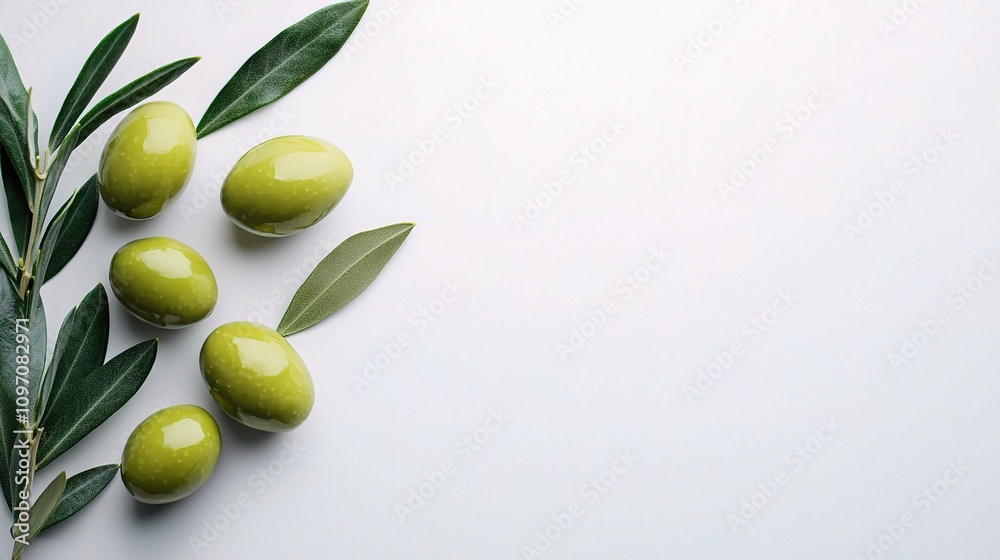 Fresh Green Olives Isolated on White Background for Culinary Use