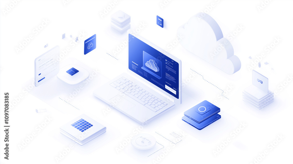 Image of services and products related to cloud computing, cybersecurity, AI and emerging technology
