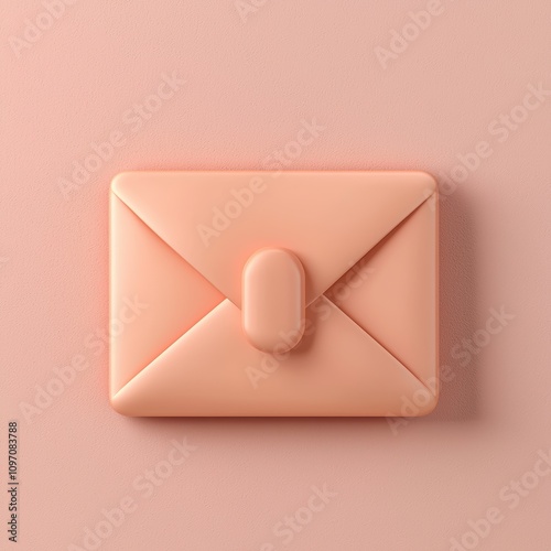 Exposure of phishing concept. Peach-colored envelope on a soft background. photo