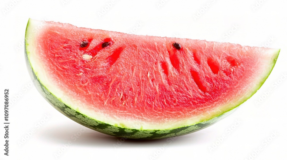 Fresh Watermelon Slice Isolated on Bright White Background Fresh Watermelon Slice Isolated on Bright White Background