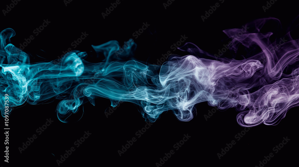 Fototapeta premium colored smoke on a black background