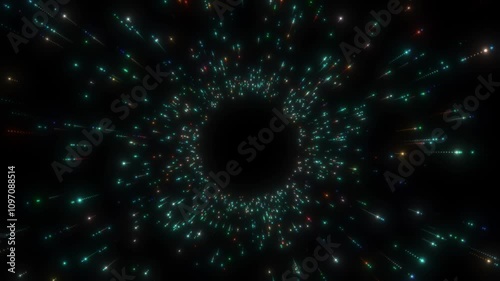  Seamless looping animation. Abstract blue lightspeed background with laser rays, motion blur effect, futuristic design concept for technology, green screen