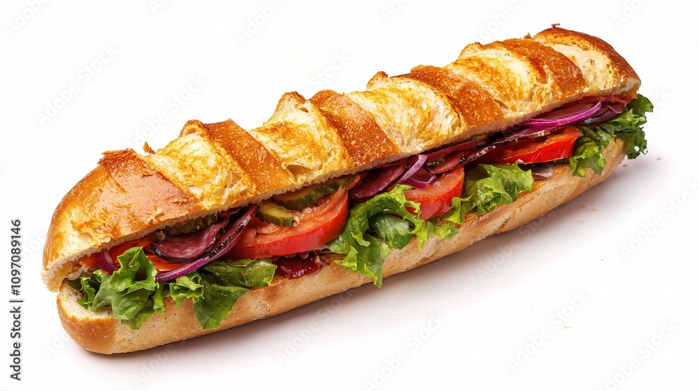 Fresh and Delicious Sandwich on White Background Isolated Presentation Fresh and Delicious Sandwich on White Background Isolated Presentation