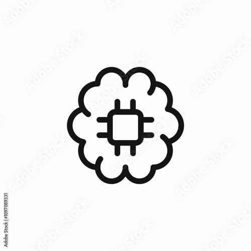 cpu brain icon sign vector