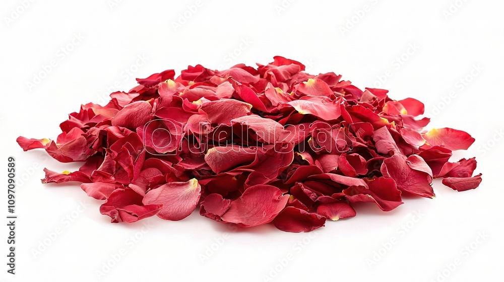 Red Rose Petals Isolated on White Background for Floral Design Red Rose Petals Isolated on White Background for Floral Design